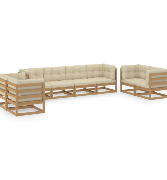 8-tlg. Garten-Lounge-Set mit Kissen Kiefer MassivholzvidaXL