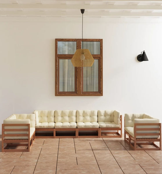 8-tlg. Garten-Lounge-Set mit Kissen Kiefer MassivholzvidaXL