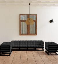 8-tlg. Garten-Lounge-Set mit Kissen Kiefer Massivholz