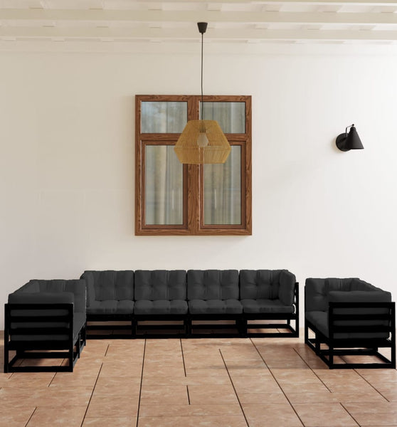 8-tlg. Garten-Lounge-Set mit Kissen Kiefer Massivholz