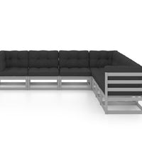 7-tlg. Garten-Lounge-Set mit Kissen Kiefer Massivholz