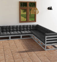 7-tlg. Garten-Lounge-Set mit Kissen Kiefer Massivholz