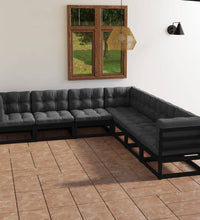 7-tlg. Garten-Lounge-Set mit Kissen Massivholz Kiefer