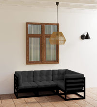 4-tlg. Garten-Lounge-Set mit Kissen Massivholz Kiefer