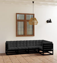 5-tlg. Garten-Lounge-Set mit Kissen Massivholz Kiefer