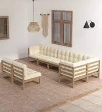 8-tlg. Garten-Lounge-Set mit Kissen Massivholz Kiefer