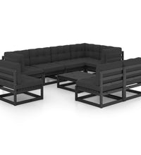 9-tlg. Garten-Lounge-Set mit Kissen Massivholz Kiefer