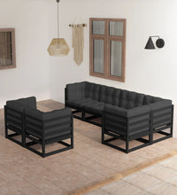 7-tlg. Garten-Lounge-Set mit Kissen Massivholz Kiefer