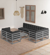 8-tlg. Garten-Lounge-Set mit Kissen Massivholz Kiefer