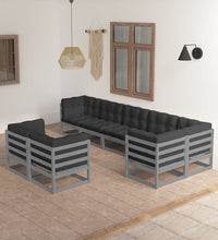 8-tlg. Garten-Lounge-Set mit Kissen Massivholz Kiefer