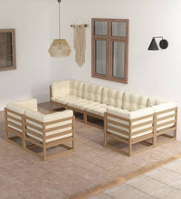 8-tlg. Garten-Lounge-Set mit Kissen Massivholz Kiefer