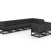 8-tlg. Garten-Lounge-Set mit Kissen Massivholz Kiefer