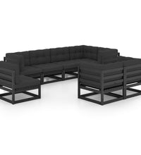 8-tlg. Garten-Lounge-Set mit Kissen Massivholz Kiefer