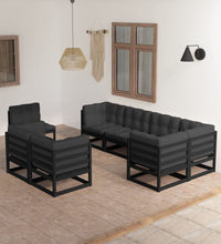 8-tlg. Garten-Lounge-Set mit Kissen Massivholz Kiefer