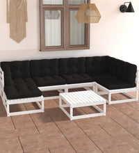7-tlg. Garten-Lounge-Set mit Kissen Massivholz Kiefer