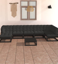 8-tlg. Garten-Lounge-Set mit Kissen Massivholz Kiefer