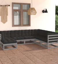 7-tlg. Garten-Lounge-Set mit Kissen Massivholz Kiefer