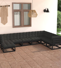 8-tlg. Garten-Lounge-Set mit Kissen Massivholz Kiefer