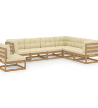 7-tlg Garten-Lounge-Set mit Kissen Honigbraun Massivholz Kiefer