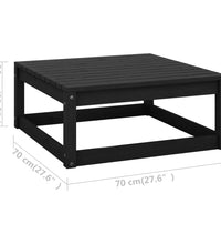 8-tlg. Garten-Lounge-Set mit Kissen Schwarz Massivholz Kiefer