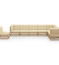 8-tlg Garten-Lounge-Set mit Kissen Honigbraun Massivholz Kiefer