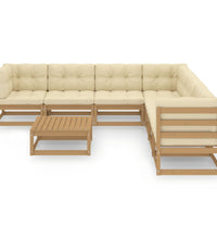 8-tlg Garten-Lounge-Set mit Kissen Honigbraun Massivholz Kiefer