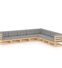 8-tlg. Garten-Lounge-Set mit Kissen Massivholz Kiefer