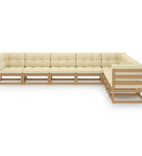 8-tlg Garten-Lounge-Set mit Kissen Honigbraun Massivholz Kiefer