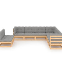 9-tlg. Garten-Lounge-Set mit Kissen Massivholz Kiefer