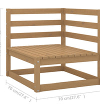 11-tlg. Garten-Lounge-Set mit Kissen Honigbraun Massivholz