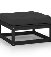 11-tlg. Garten-Lounge-Set mit Kissen Schwarz Kiefer Massivholz