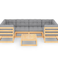 7-tlg. Garten-Lounge-Set mit Kissen Massivholz Kiefer