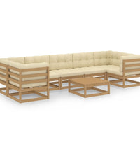 8-tlg Garten-Lounge-Set mit Kissen Honigbraun Massivholz Kiefer