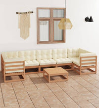 8-tlg Garten-Lounge-Set mit Kissen Honigbraun Massivholz Kiefer