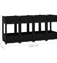 Hochbeet 160x40x71 cm Polypropylen
