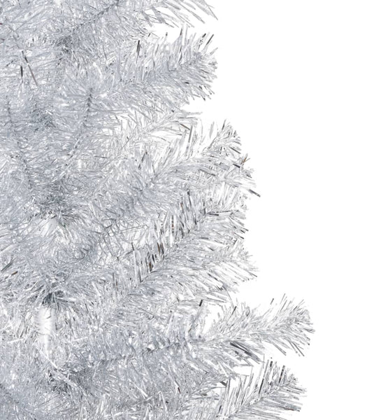 Künstlicher Weihnachtsbaum Beleuchtung & Kugeln Silber 180 cm