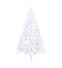 Künstlicher Halb-Weihnachtsbaum Beleuchtung Kugeln Weiß 180 cm