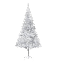 Künstlicher Weihnachtsbaum Beleuchtung & Kugeln Silber 210 cm