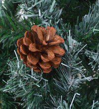 Weihnachtsbaum Gefrostet mit Beleuchtung Kugeln Zapfen 150 cm