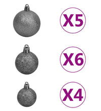 Künstlicher Halb-Weihnachtsbaum Beleuchtung Kugeln Weiß 240 cm