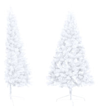 Künstlicher Halb-Weihnachtsbaum Beleuchtung Kugeln Weiß 240 cm