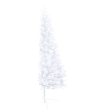 Künstlicher Halb-Weihnachtsbaum Beleuchtung Kugeln Weiß 240 cm