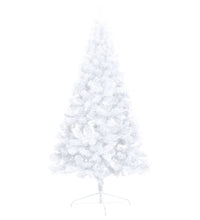 Künstlicher Halb-Weihnachtsbaum Beleuchtung Kugeln Weiß 240 cm