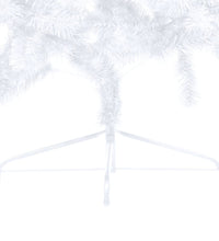 Künstlicher Halb-Weihnachtsbaum Beleuchtung Kugeln Weiß 240 cm
