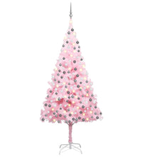 Künstlicher Weihnachtsbaum mit Beleuchtung & Kugeln Rosa 210cm