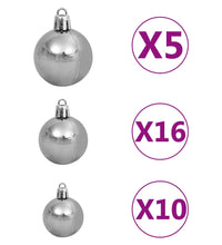 Künstlicher Weihnachtsbaum mit Beleuchtung & Kugeln Rosa 210cm