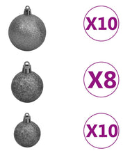 Künstlicher Weihnachtsbaum mit Beleuchtung & Kugeln Rosa 210cm