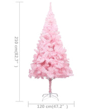 Künstlicher Weihnachtsbaum mit Beleuchtung & Kugeln Rosa 210cm