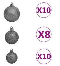 Künstlicher Weihnachtsbaum mit Beleuchtung & Kugeln Rosa 240cm