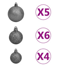Künstlicher Weihnachtsbaum mit Beleuchtung & Kugeln Weiß 120 cm